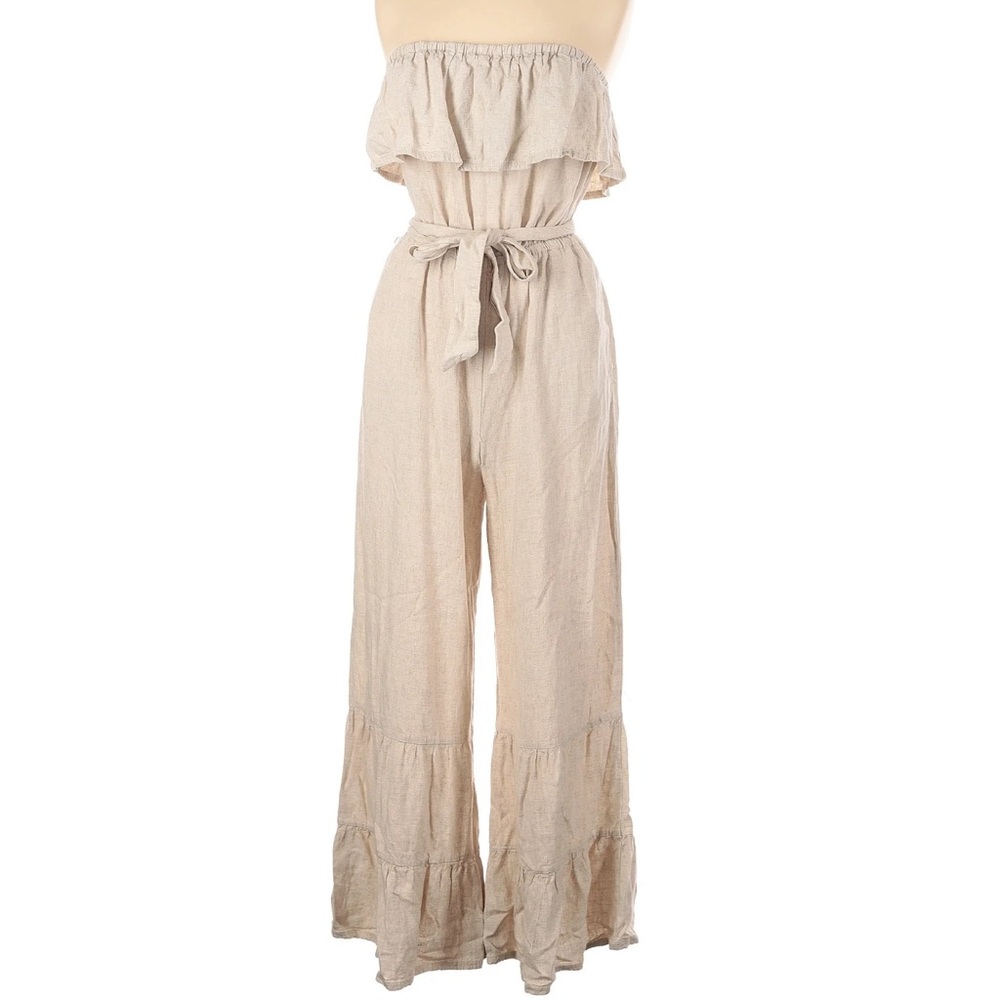 Cato Cream Linen Jumpsuit 4x 26w 28w